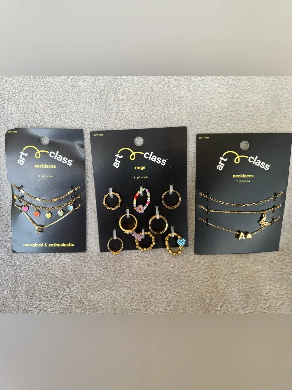 Lot of 3 Art House Jewelry Sets 8 pack of Rings and 2 Necklace 3-Packs